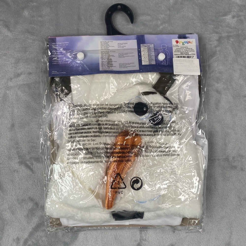 Disney Frozen Olaf Deluxe Infant Toddler Costume Disguise 1101MS01 12-18M NIP - Picture 3 of 3
